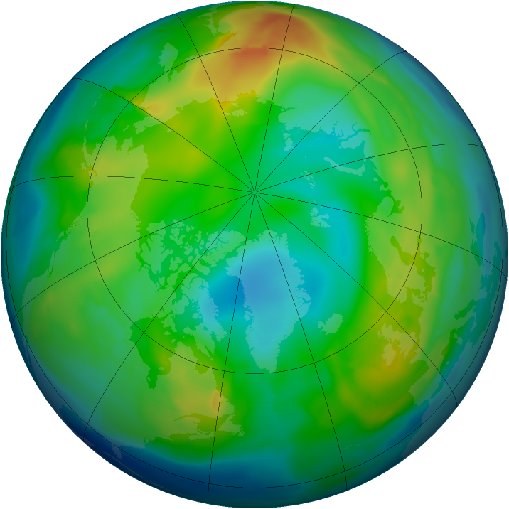 Arctic ozone map for 28 November 2010